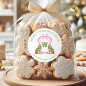 Sticker Rond Watercolor Preppy Leopard Monogram Crest