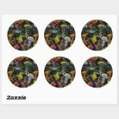 Sticker Rond Watercolor Sea Life Pattern 1 (Feuille)