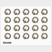 Sticker Rond Watercolor Thanksgiving Wreath (Feuille)