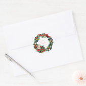 Sticker Rond Watercolor Thanksgiving Wreath (Enveloppe)