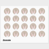 Sticker Rond Watercolor White Bunny Ears Happy Easter (Feuille)