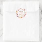 Sticker Rond Watercolor Wildflowers Elegant Wedding (Sac)