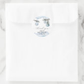 Sticker Rond Watercolor Winter Mountain Snowflake Baby Shower  (Sac)