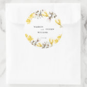 Sticker Rond Watercolor Yellow et White Magnolia Blossom (Sac)