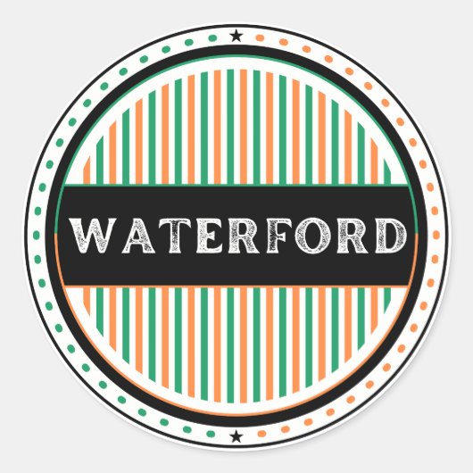 Sticker Rond Waterford City Pride Emblem – Irish Identity (Devant)