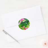 Sticker Rond Waterlily abstract watercolour flower art (Enveloppe)