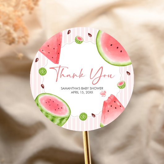 Sticker Rond Watermelon Baby Shower