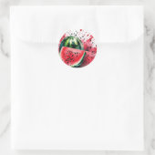 Sticker Rond Watermelon Explosion Watercolor (Sac)