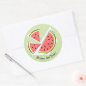 Sticker Rond Watermelon Green Pièces Joyeux Anniversaire toute  (Enveloppe)