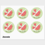 Sticker Rond Watermelon Green Pièces Joyeux Anniversaire toute  (Feuille)