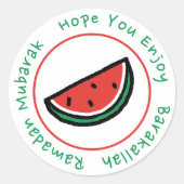 Sticker Rond Watermelon I Hope Vous pouvez profiter du Ramadan (Devant)