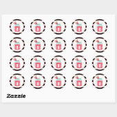 Sticker Rond Watermelon Mason Jar Boire Noir + Blanc Anniversai (Feuille)