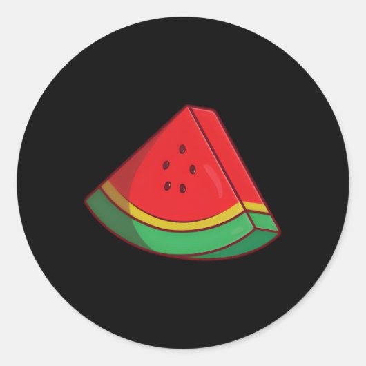 Sticker Rond Watermelon pastèque Fruit Food (Devant)