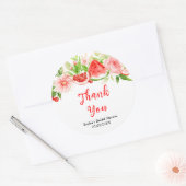 Sticker Rond Watermelon Pomegranate Bridal Shower Thank You (Enveloppe)