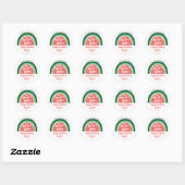 Sticker Rond Watermelon Rainbow, She's One in a Melon, Annivers (Feuille)