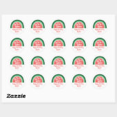 Sticker Rond Watermelon Rainbow, She's One in a Melon, Annivers (Feuille)