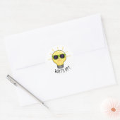 Sticker Rond Watts Up Funny Light Bulb Pun (Enveloppe)