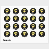 Sticker Rond Watts Up Funny Light Bulb Pun Dark BG (Feuille)