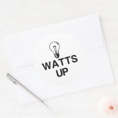STICKER ROND WATTS UP LIGHT BULB (Enveloppe)