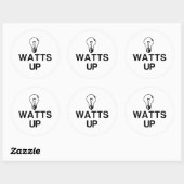 STICKER ROND WATTS UP LIGHT BULB (Feuille)