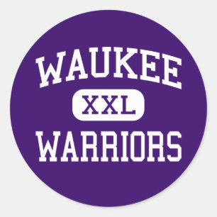 Sticker Rond Waukee - Guerriers - Lycée - Waukee Iowa
