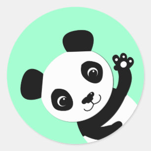 Sticker Rond Wave Panda