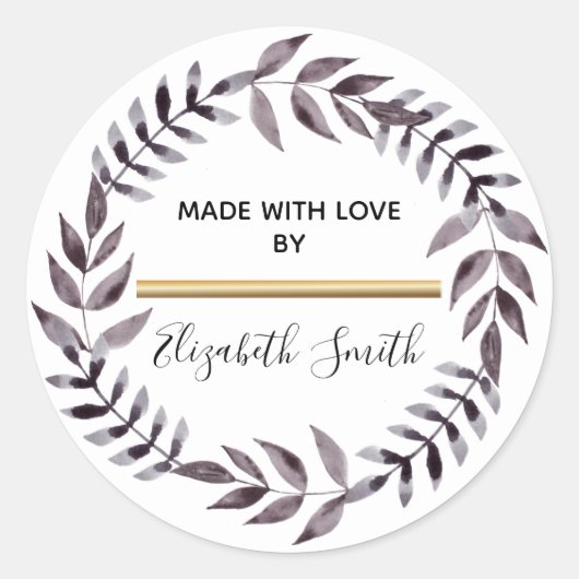 Sticker Rond Wave-vaisselle moderne Black & Gold Fabriquée par (Devant)