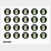 Sticker Rond Waves Up Funny Money Pun Dark BG (Feuille)