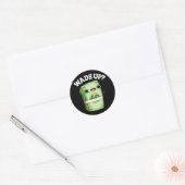 Sticker Rond Waves Up Funny Money Pun Dark BG (Enveloppe)