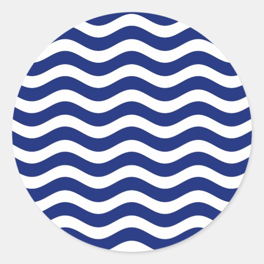 Sticker Rond Wavy Navy (Devant)