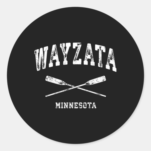 Sticker Rond Wayzata Minnesota Nautical Crossed Oars (Devant)