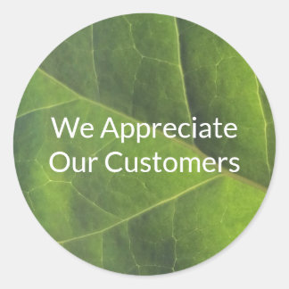 Sticker Rond We Appreciate Our Customers Green Small Business