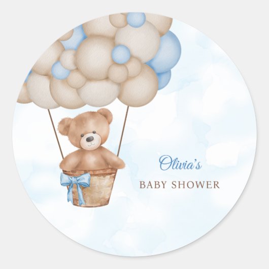 Sticker Rond We Can Bearly Wait Baby Shower (Devant)