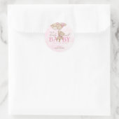 Sticker Rond We Can Bearly Wait Pink Baby Shower (Sac)