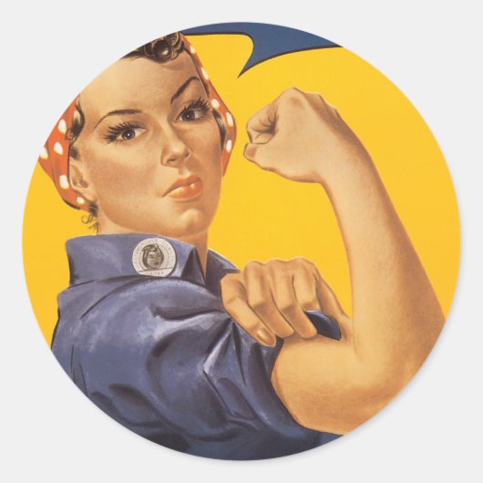 Sticker Rond "We Can Do It" World War ll Poster Detail (Devant)