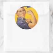 Sticker Rond "We Can Do It" World War ll Poster Detail (Sac)
