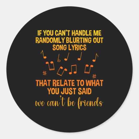Sticker Rond We Can't Be Friends - Uni - Black - Small - School (Devant)