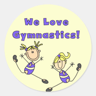 Sticker Rond We Love Gymnastique Tshirts et cadeaux