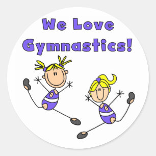 Sticker Rond We Love Gymnastique Tshirts et cadeaux