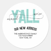 Sticker Rond We Moved Moving Announcement new address (Devant)