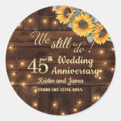 Sticker Rond We Still Do 45th Wedding Anniversary String Lights (Devant)