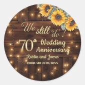 Sticker Rond We Still Do 70th Wedding Anniversary String Lights (Devant)