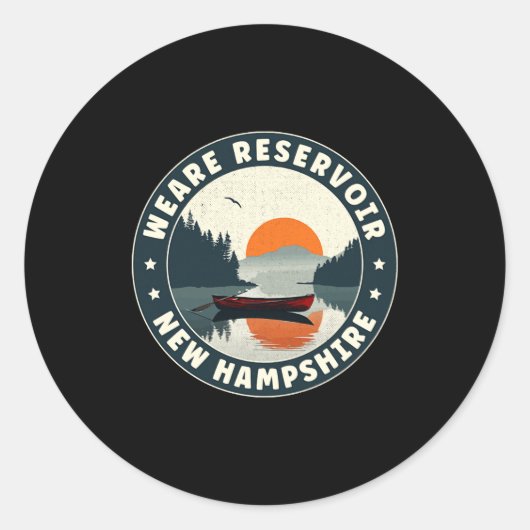 Sticker Rond Weare Reservoir New Hampshire Sunset T Shirt  (Devant)