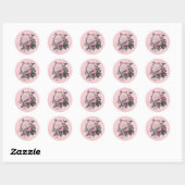 Sticker Rond Web gothique Spider avec Rose | Halloween rose (Feuille)