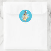 Sticker Rond Webkinz | Meerkat Jouer au football 2 (Sac)