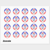Sticker Rond Wed, White & I Do Patriotic Mariage Event (Feuille)