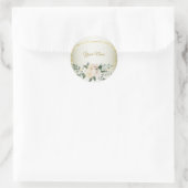 Sticker Rond Wedding Greenery Leaves Pink Floral Gold Geometric (Sac)