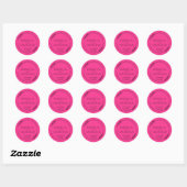 Sticker Rond Wedding Hot Pink Fuchsia Color (Feuille)
