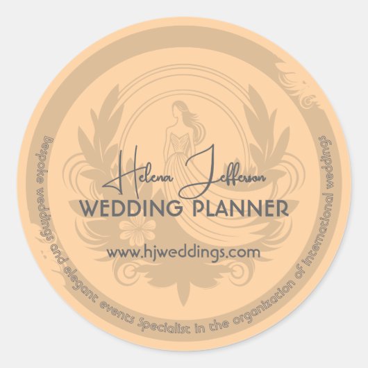 Sticker Rond Wedding planner du logo Motif de Pêche moderne (Devant)