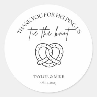 Sticker Rond Wedding Pretzel Favor Bags Personalized